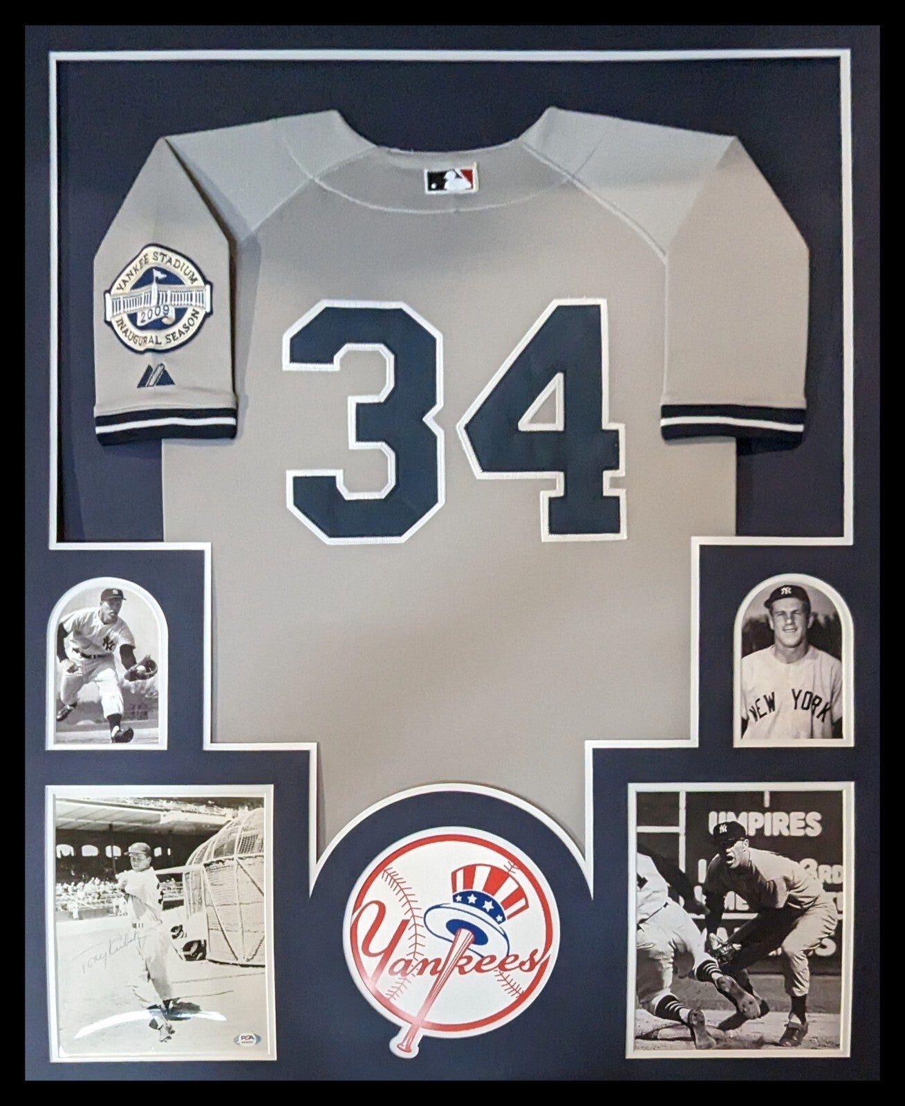 Framed New York Yankees Tony Kubek Jersey Display With Signed 8X10