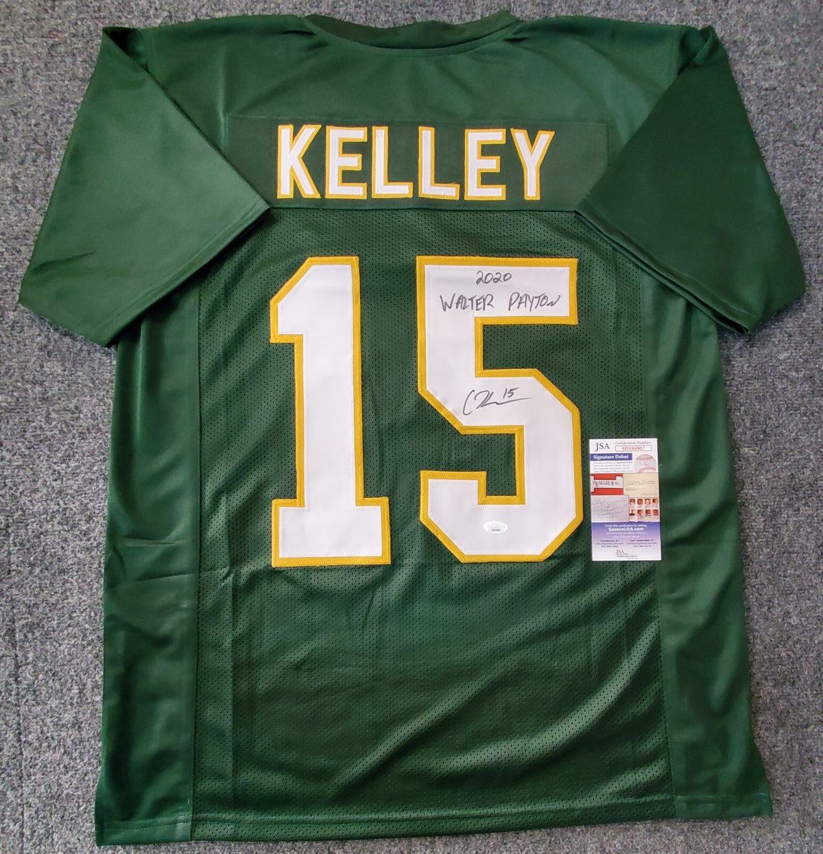 Southeastern Louisiana Lions Cole Kelley Signed Inscribed Jersey Jsa Coa