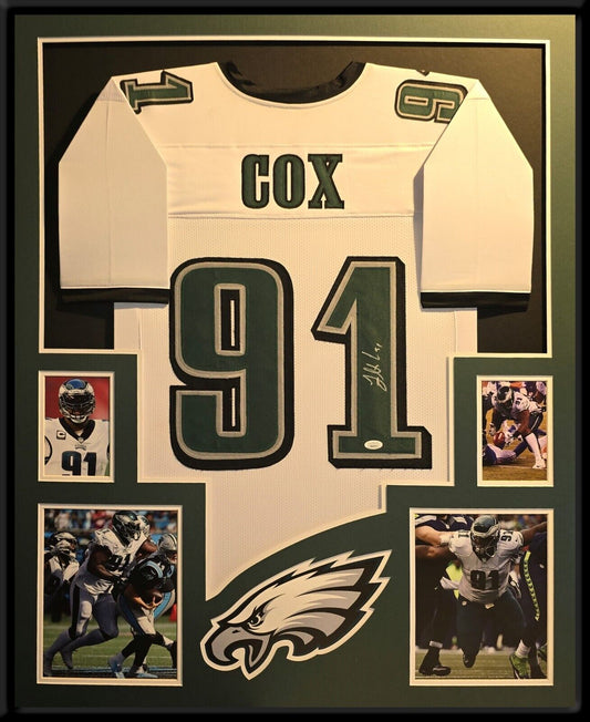 Framed Philadelphia Eagles Fletcher Cox Autographed Signed Jersey Jsa Coa