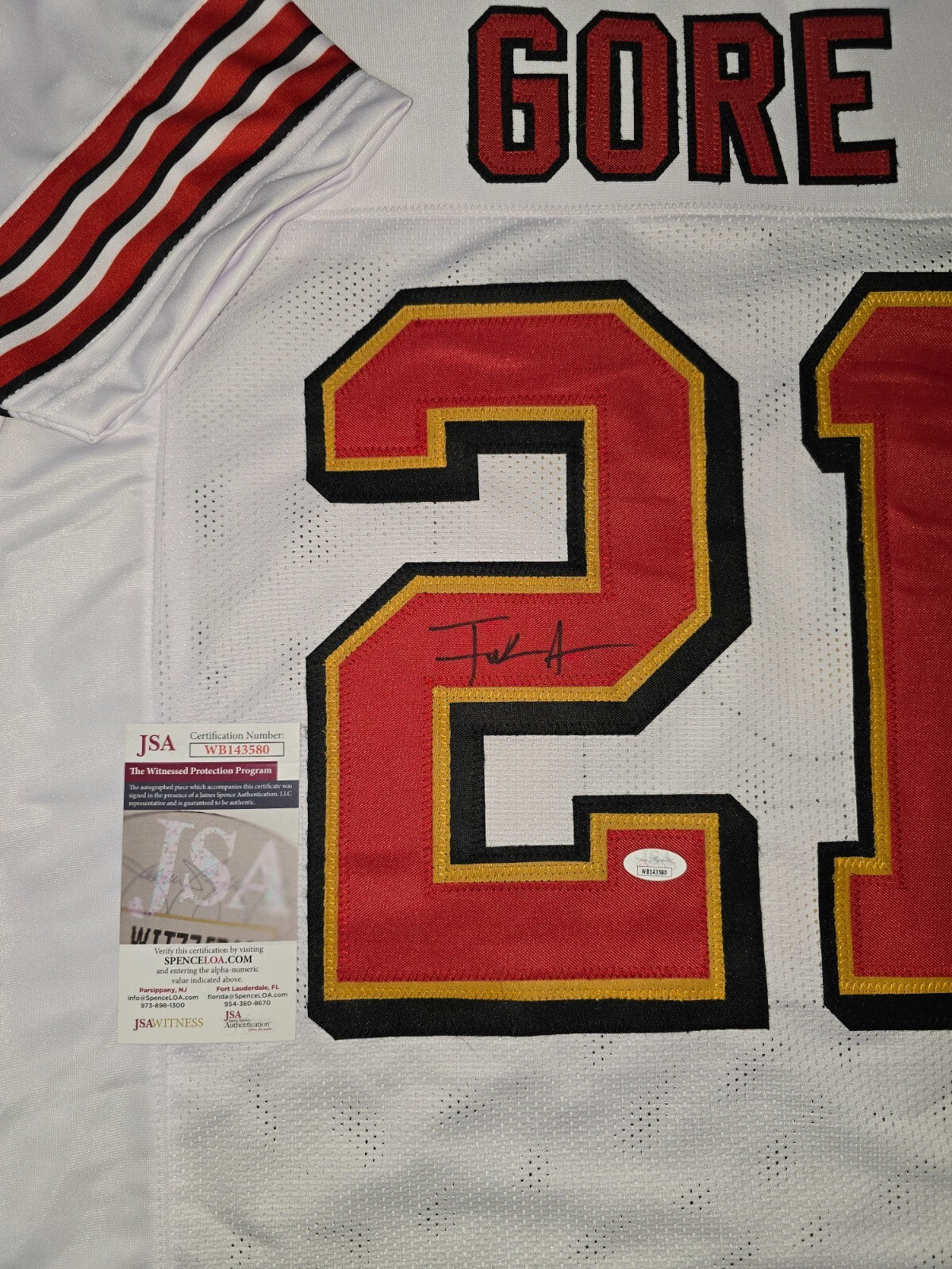 San Francisco 49Ers Frank Gore Autographed Signed Jersey Jsa Coa
