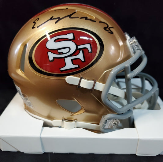 S.F. 49Ers Elijah Mitchell Autographed Signed Speed Mini Helmet Beckett Holo