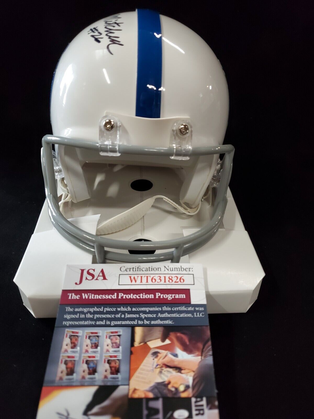 MVP Authentics Indianapolis Colts Lydell Mitchell Autographed Signed Speed Mini Helmet Jsa Coa 71.10 sports jersey framing , jersey framing