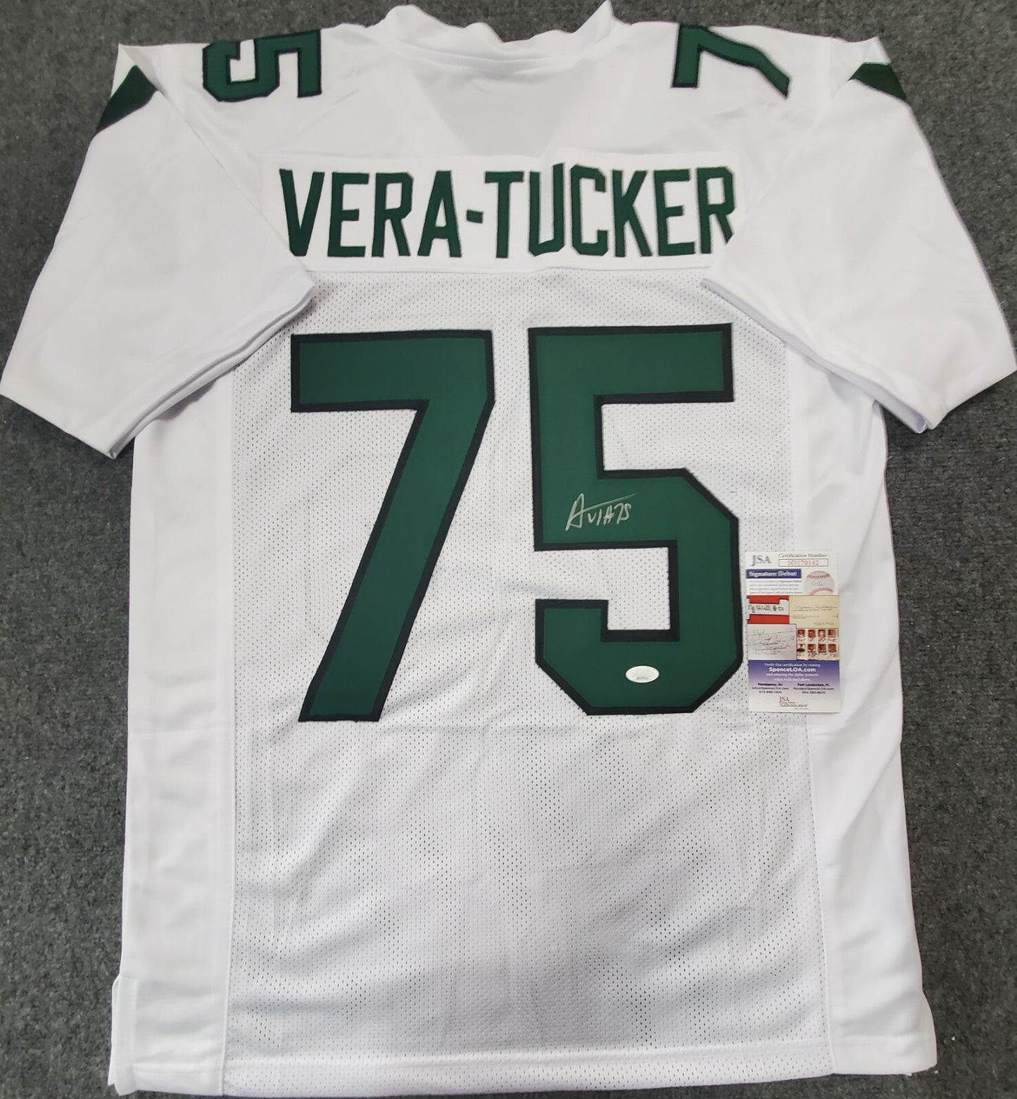 New York Jets Alijah Vera-Tucker Autographed Signed Jersey Jsa Coa