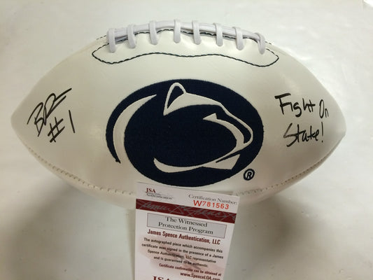 Bill Belton Autographed Signed Inscribed Penn State Logo Football Jsa  Coa