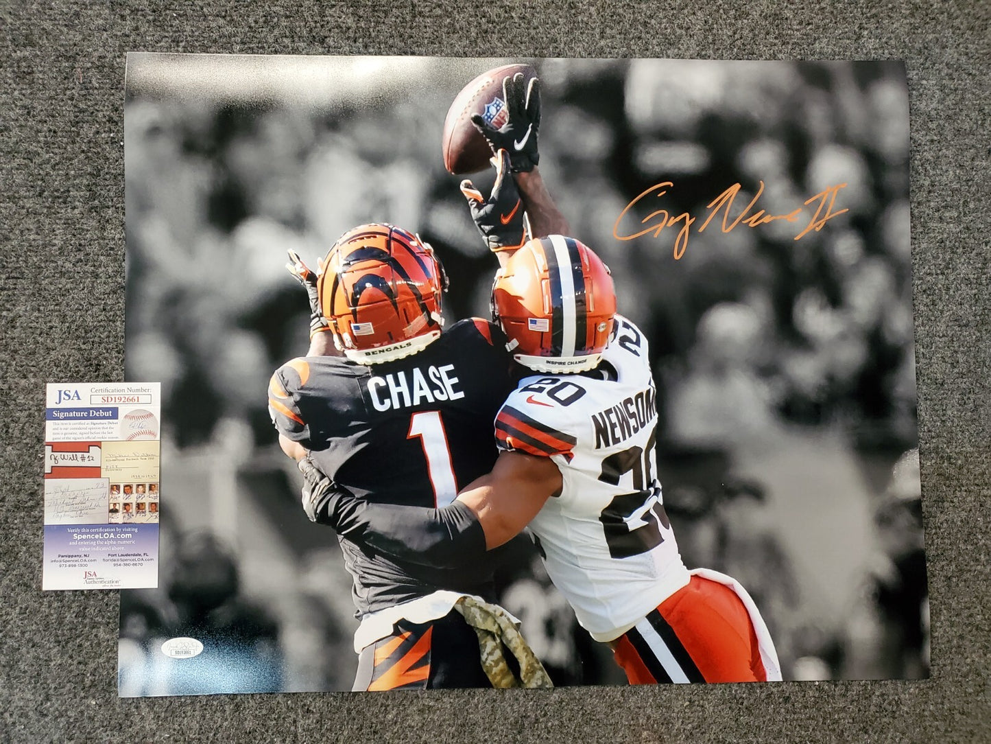 Cleveland Browns Greg Newsome Ii Autographed Signed 16X20 Photo Jsa Coa