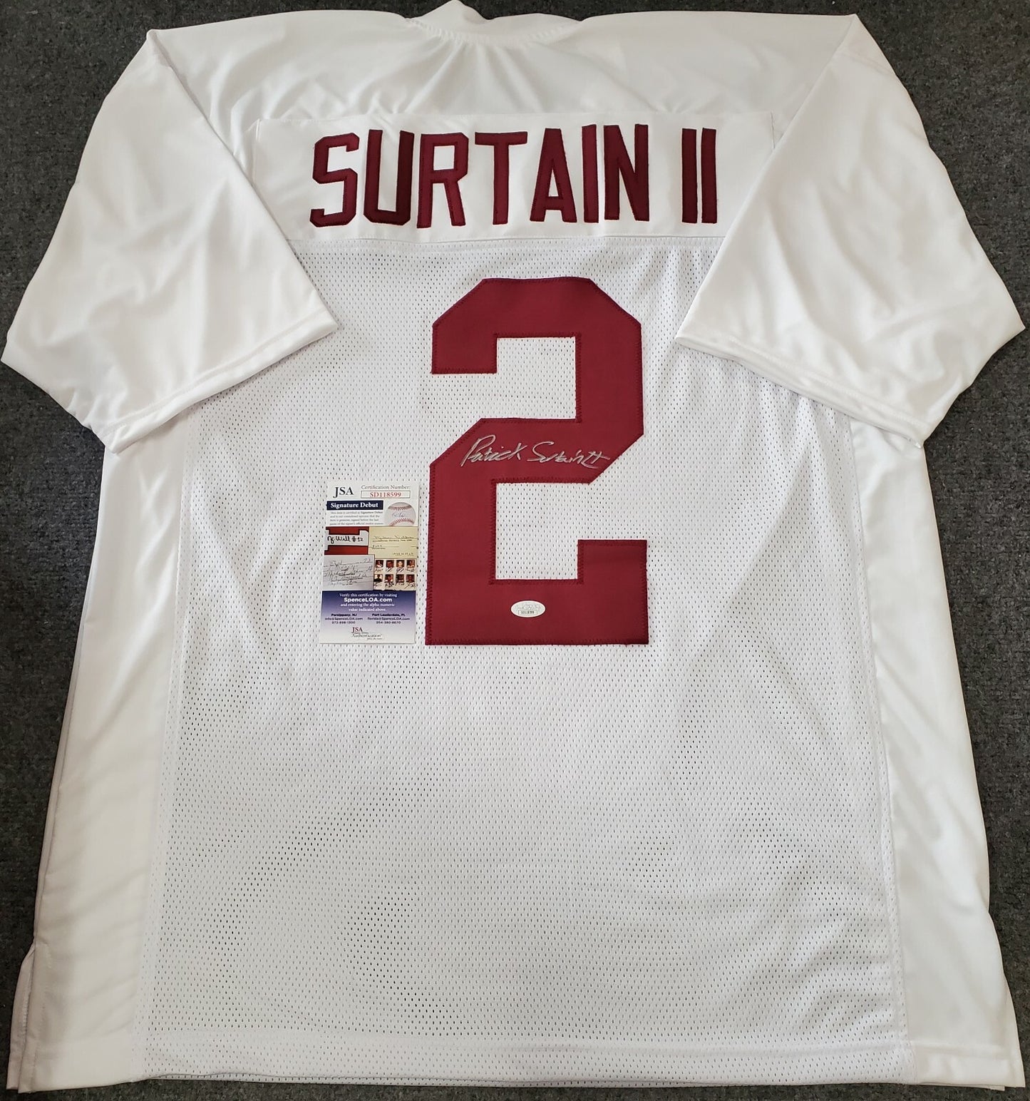 Alabama Crimson Tide Patrick Surtain Ii Autographed Signed Jersey Jsa Coa