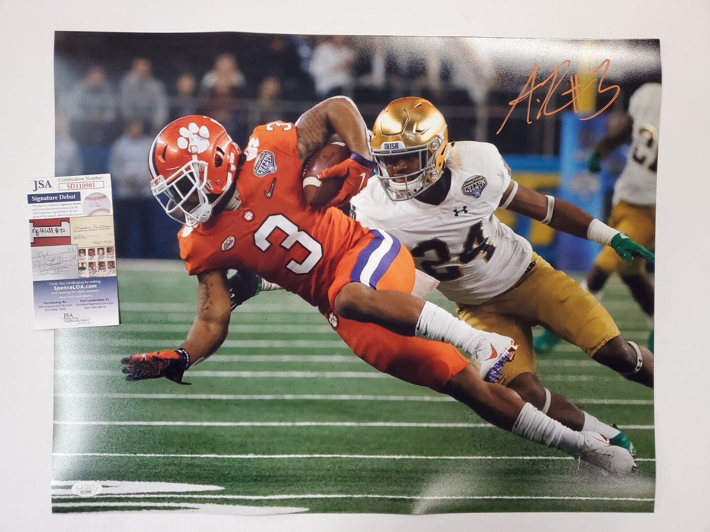 Clemson Tigers Amari Rodgers Autographed Signed 16X20 Photo Jsa  Coa