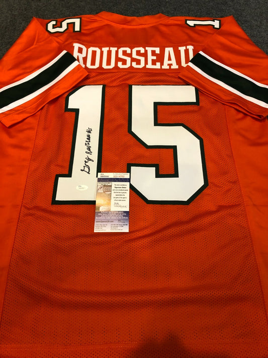 Miami Hurricanes Greg Rousseau Autographed Signed Jersey Jsa  Coa
