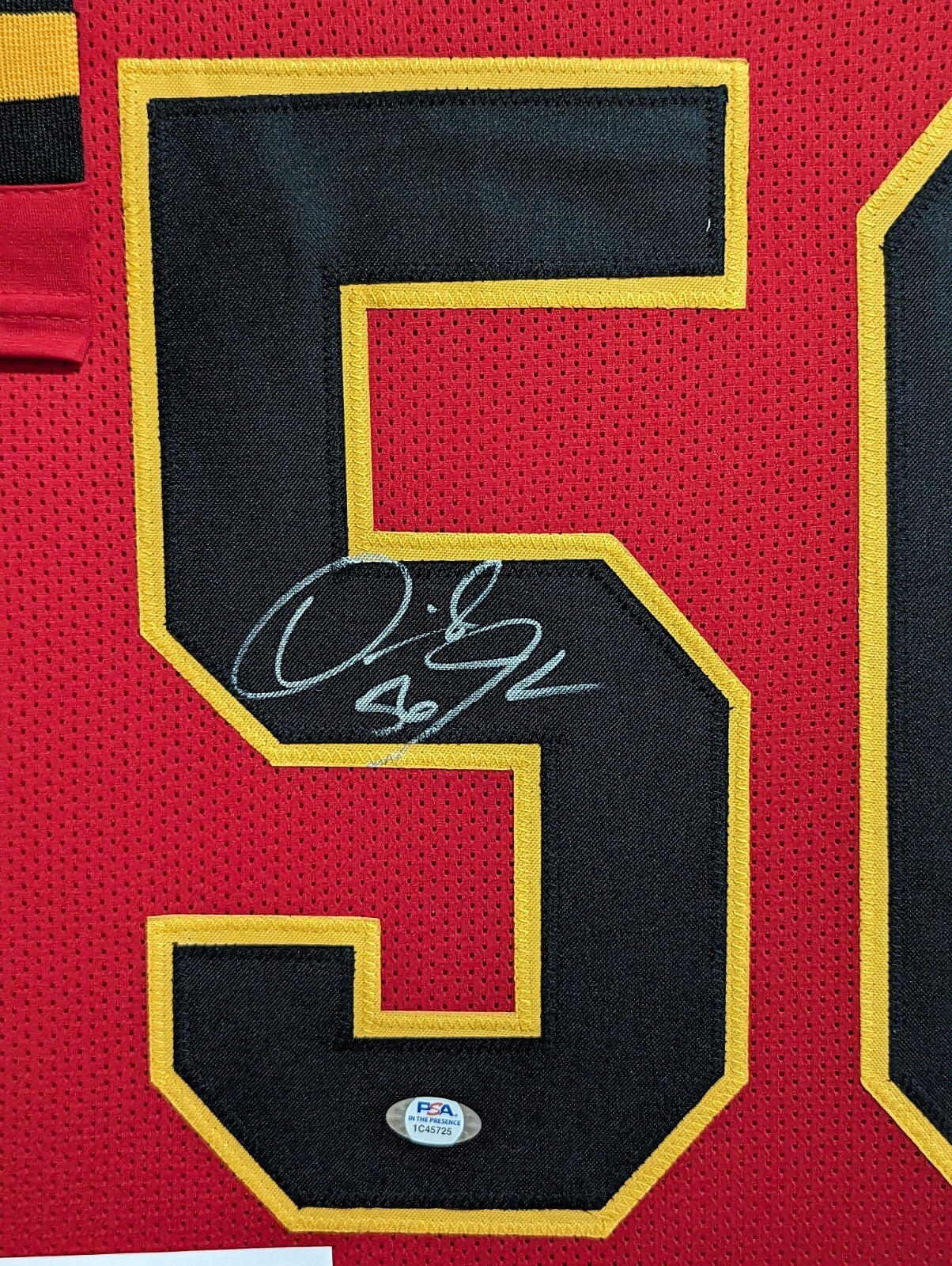 Framed Kansas City Chiefs Derrick Johnson Autographed Inscribed Jersey Psa Coa