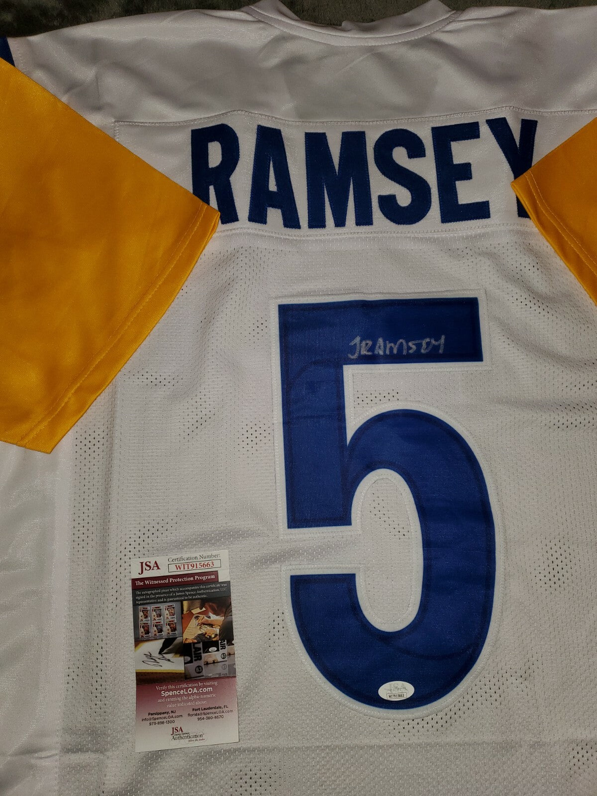 Los Angeles Rams Jalen Ramsey Autographed Signed Jersey Jsa Coa