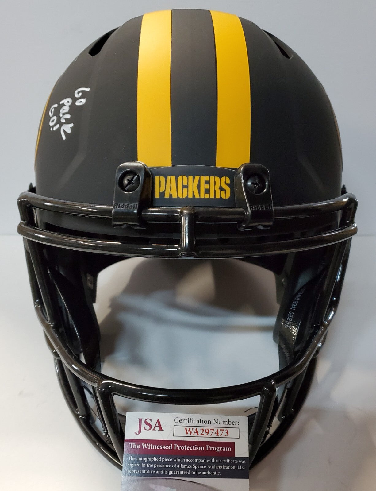 Green Bay Packers Eric Stokes Signed Insc Full Size Eclipse Replica Helmet Jsa