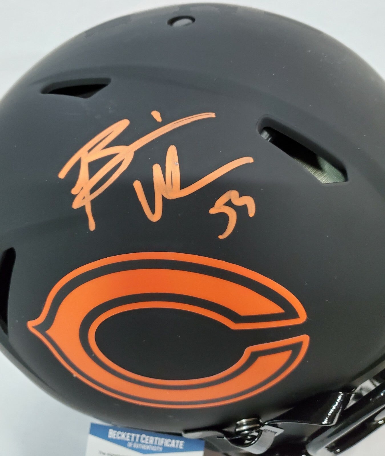 Brian Urlacher Signed Bears Full Size Authentic Eclipse Helmet Beckett Coa