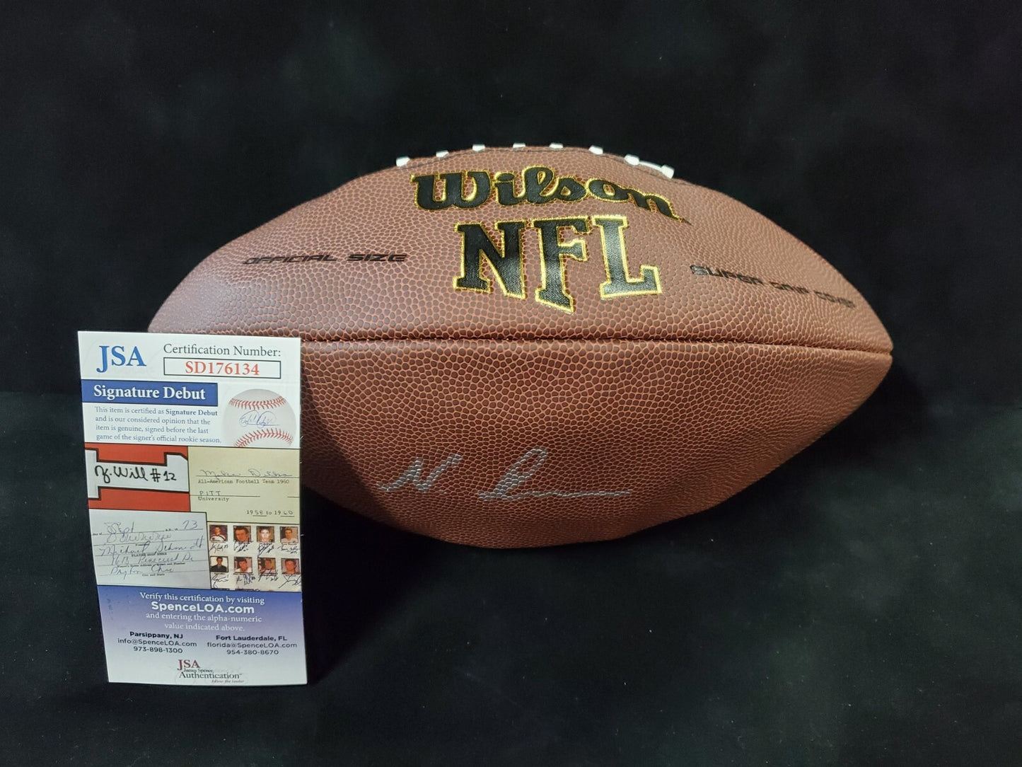 Georgia Bulldogs Nakobe Dean Signed Football Jsa Coa