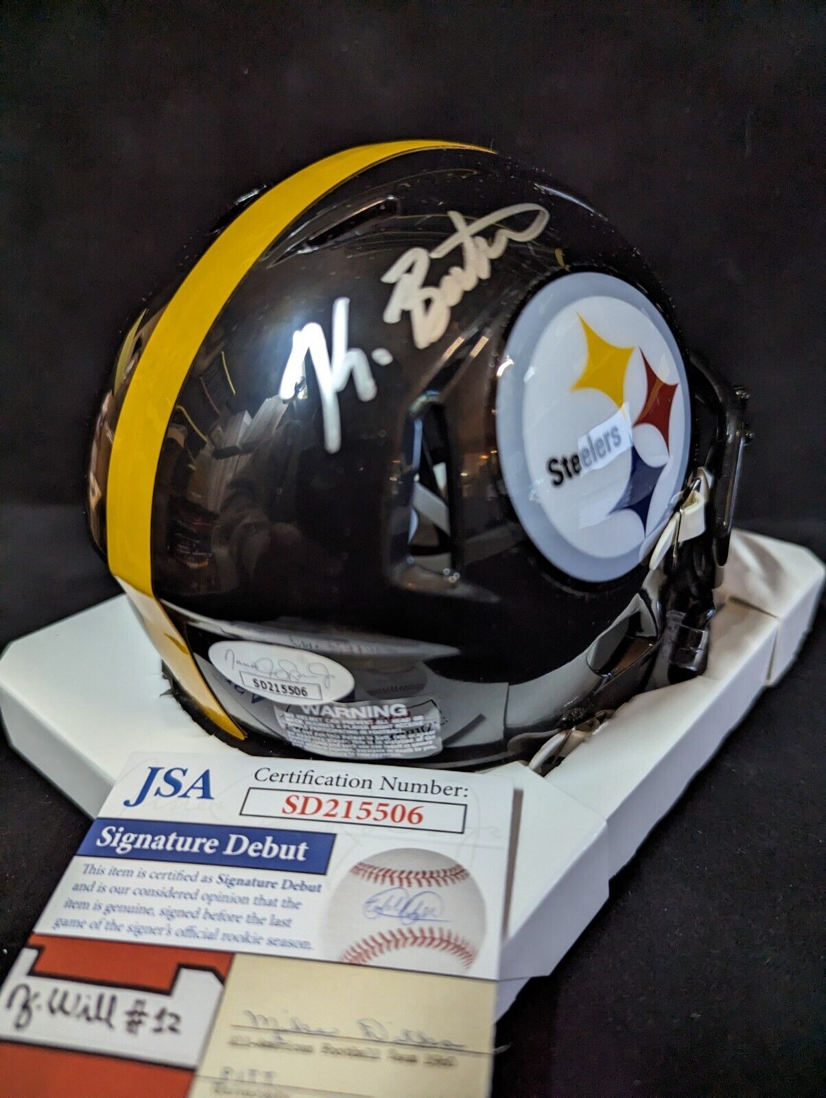 Pittsburgh Steelers Keeanu Benton Autographed Speed Mini Helmet Jsa Coa