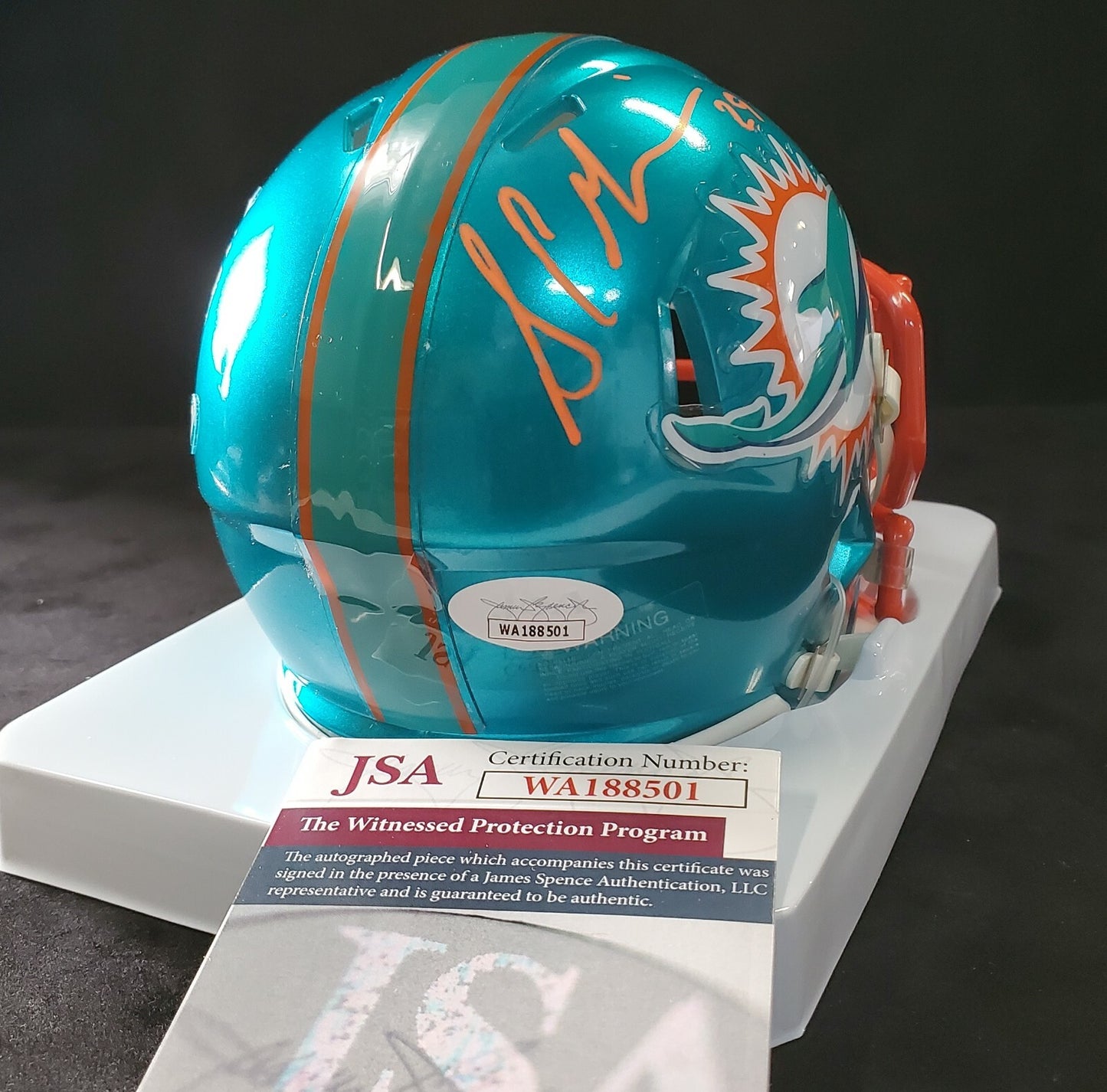 Miami Dolphins Sam Madison Autographed Signed Flash Mini Helmet Jsa Coa