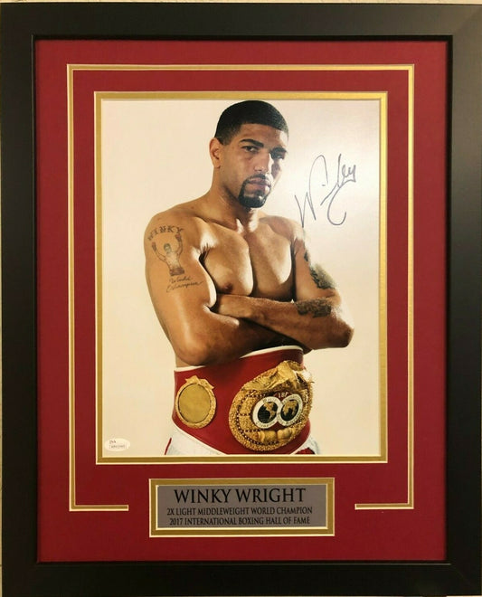 Framed Winky Wright Autographed Signed 11X14 Photo Jsa Coa
