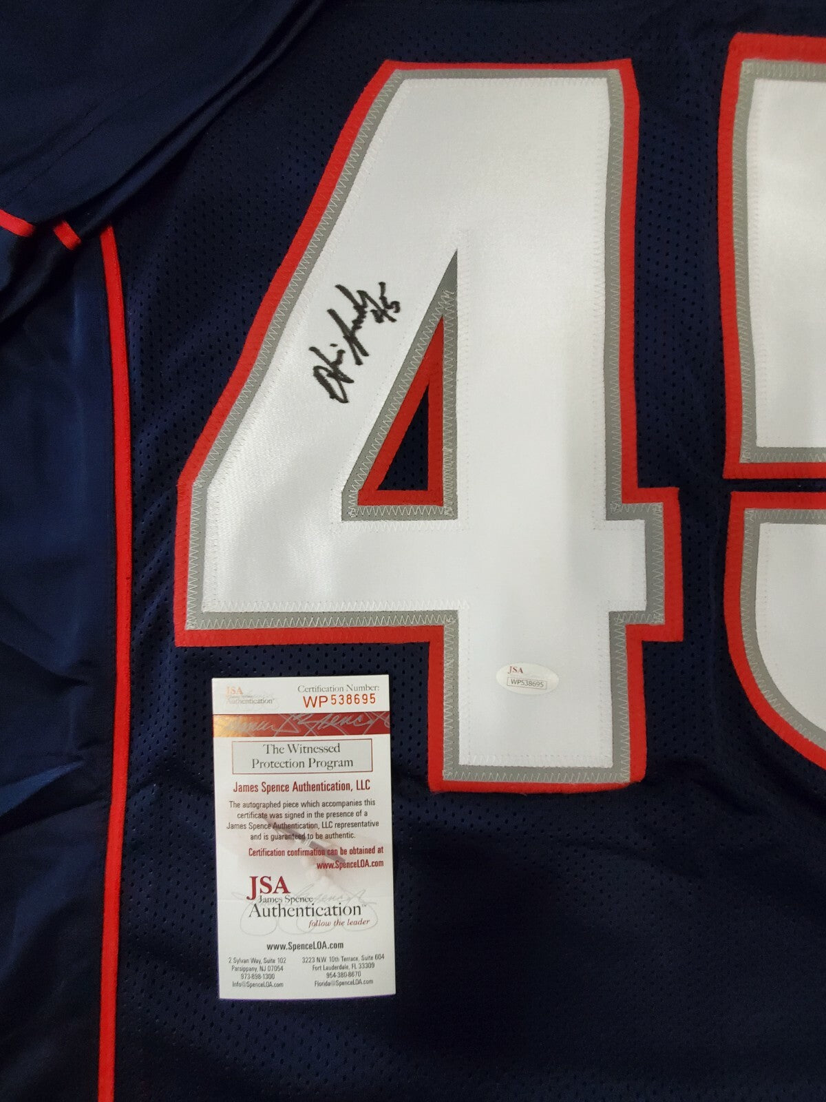 New England Patriots Otis Smith Autographed Signed Jersey Jsa  Coa