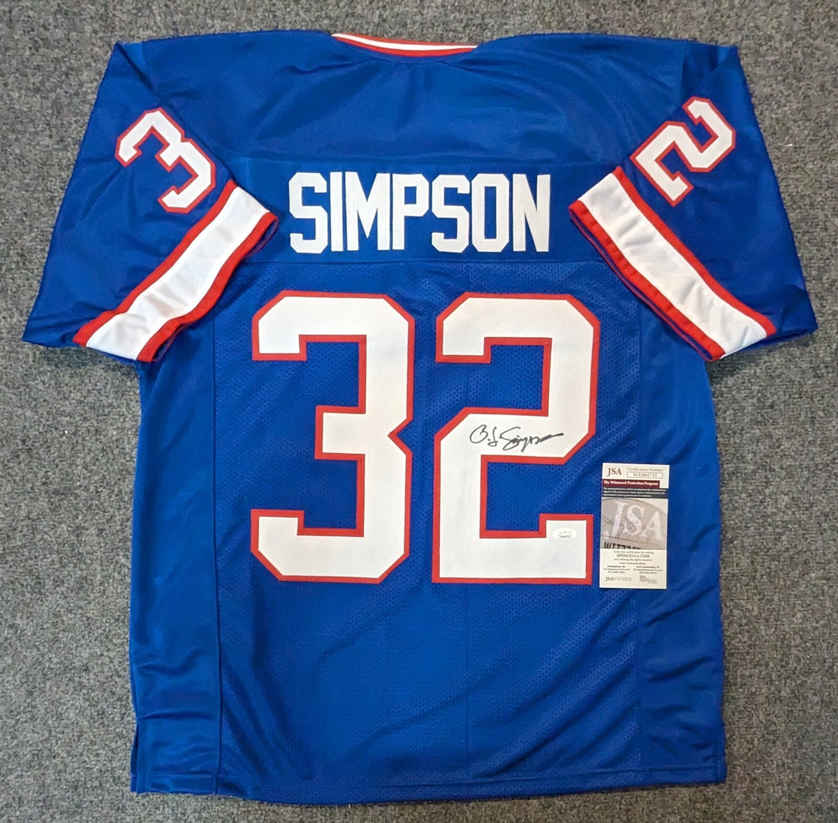 Buffalo Bills Oj Simpson Autographed Signed Jersey Jsa Coa
