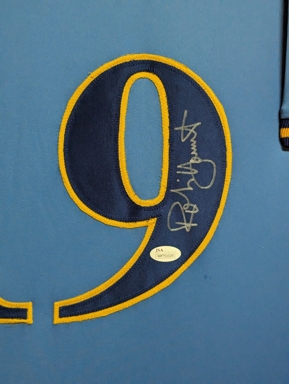 Custom Framed Milwaukee Brewers Robin Yount Autographed Signed Jersey Jsa Coa
