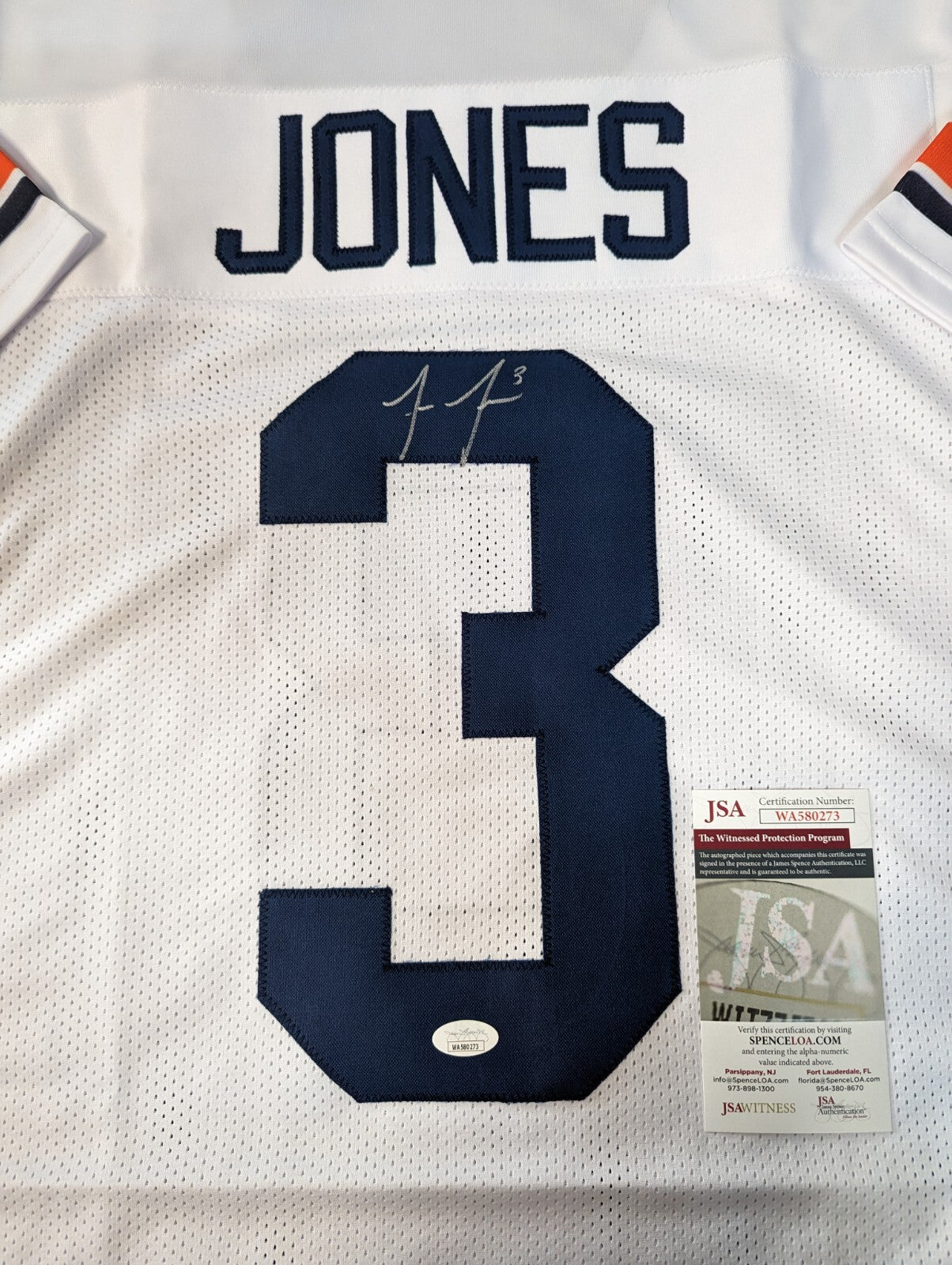 Auburn Tigers Jonathan Jones Autographed Signed Jersey Jsa Coa