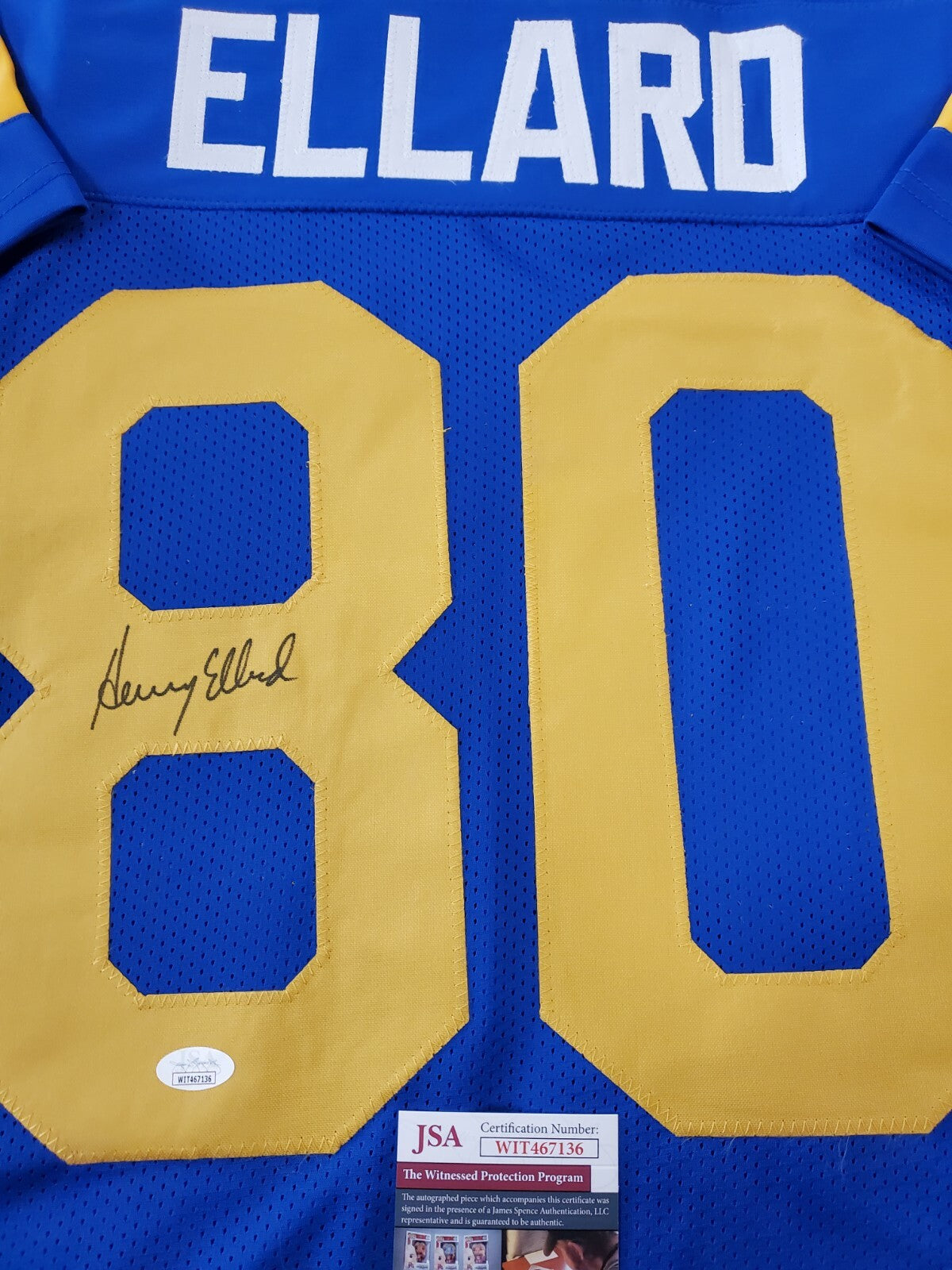 Los Angeles Rams Henry Ellard Autographed Signed Jersey Jsa Coa