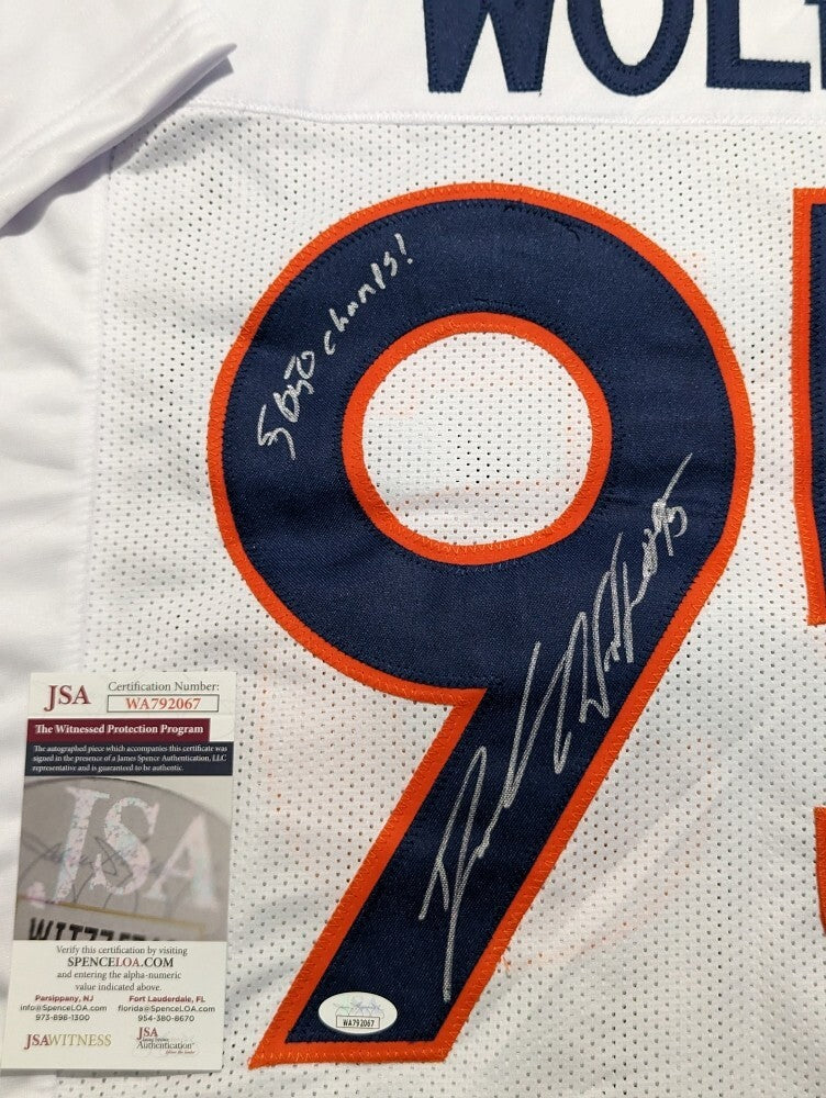 Denver Broncos Derek Wolfe Autographed Signed Inscribed Jersey Jsa Coa