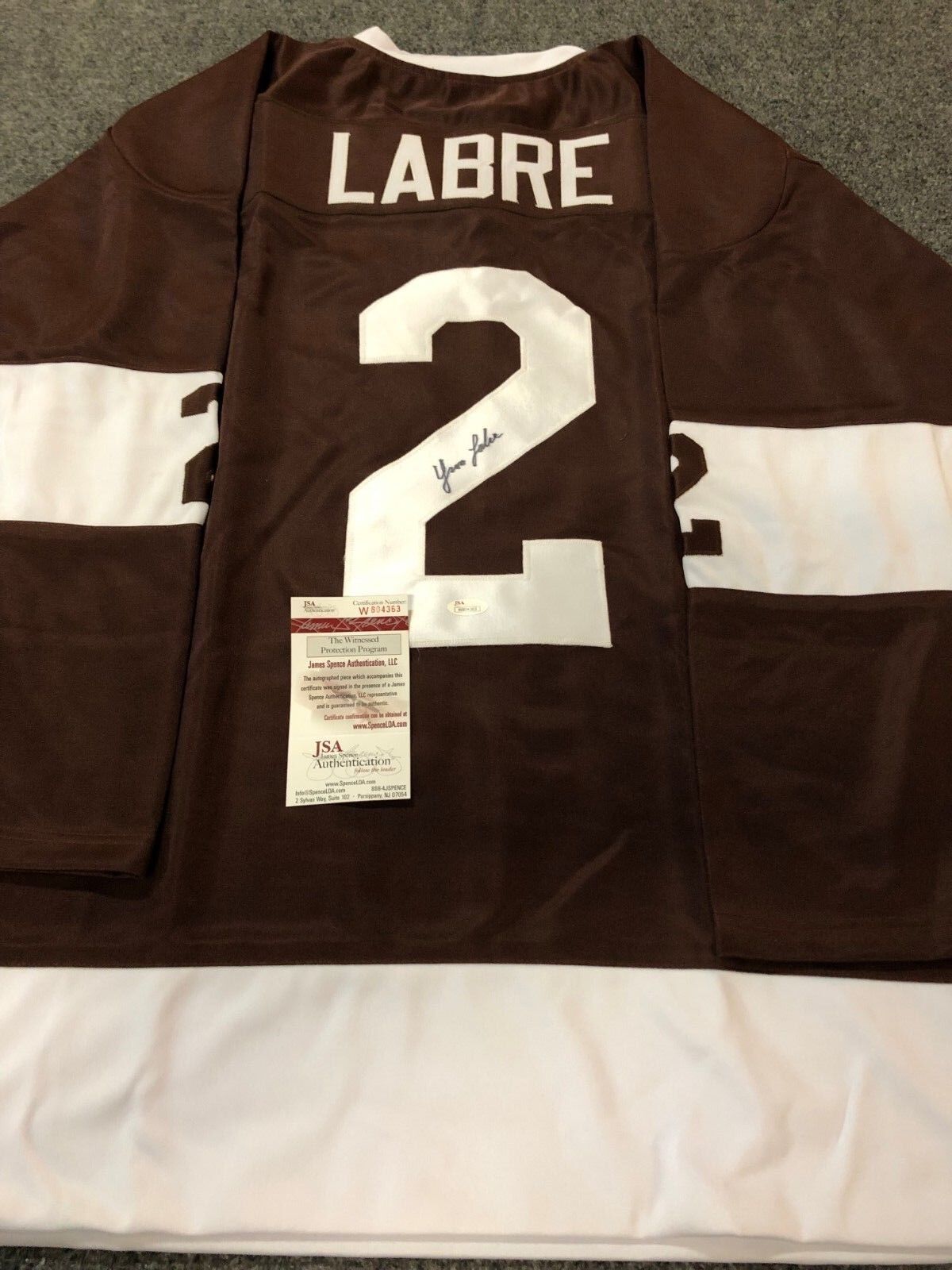 MVP Authentics Hershey Bears Yvon Labre Autographed Signed Jersey Jsa  Coa 89.10 sports jersey framing , jersey framing