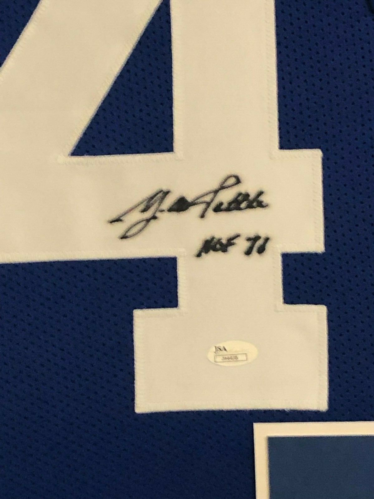 Framed New York Giants Y.A. Tittle Autographed Signed Inscribed Jersey Jsa Coa