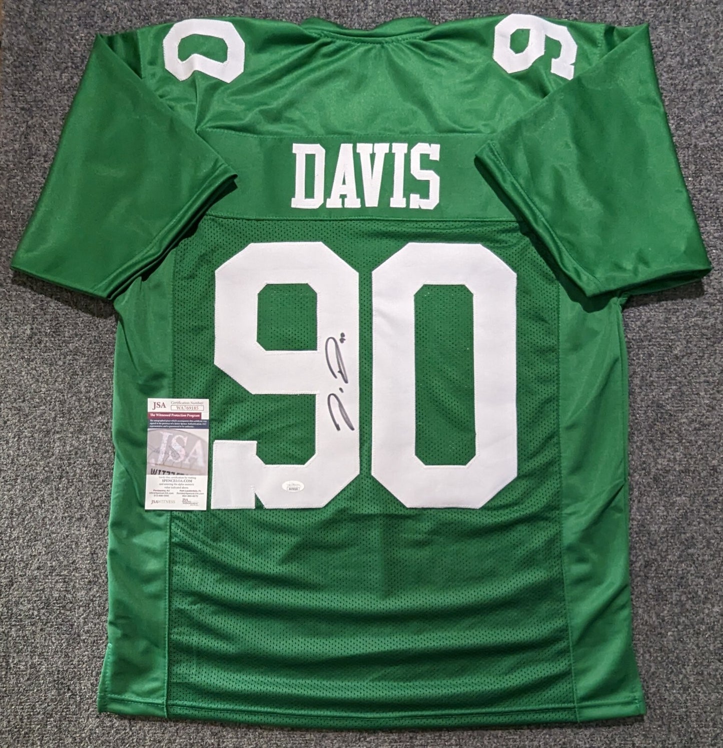 Philadelphia Eagles Jordan Davis Autographed Signed Jersey Jsa Coa