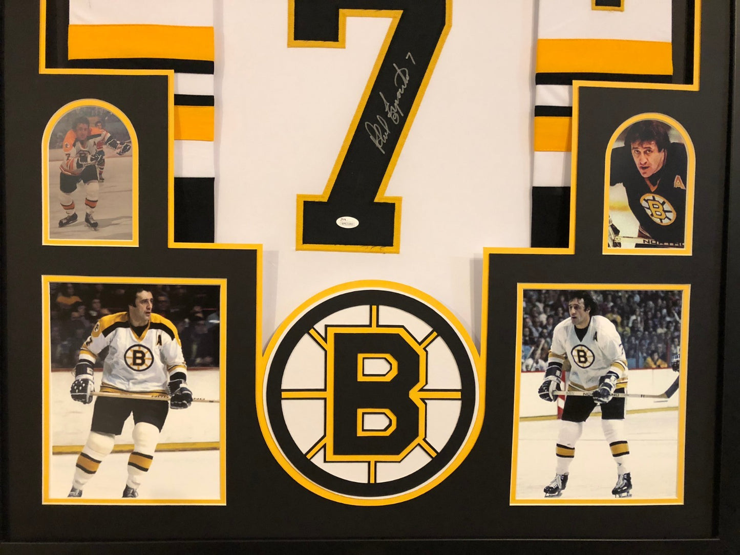 Framed Boston Bruins Phil Esposito Autographed Signed Jersey Jsa Coa