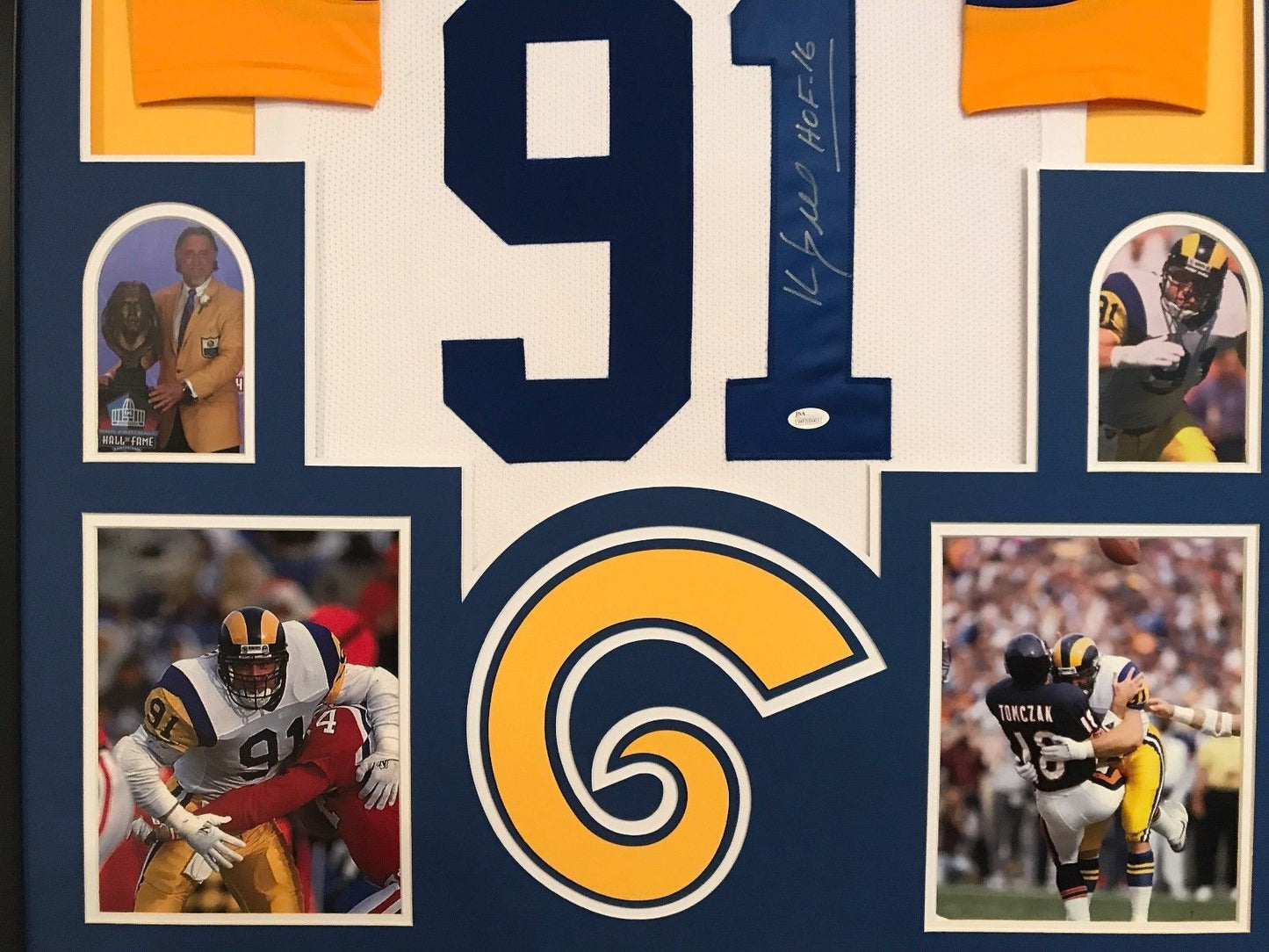 MVP Authentics Framed Kevin Greene Autographed Signed Inscribed L.A. Rams Jersey Jsa Coa 539.10 sports jersey framing , jersey framing