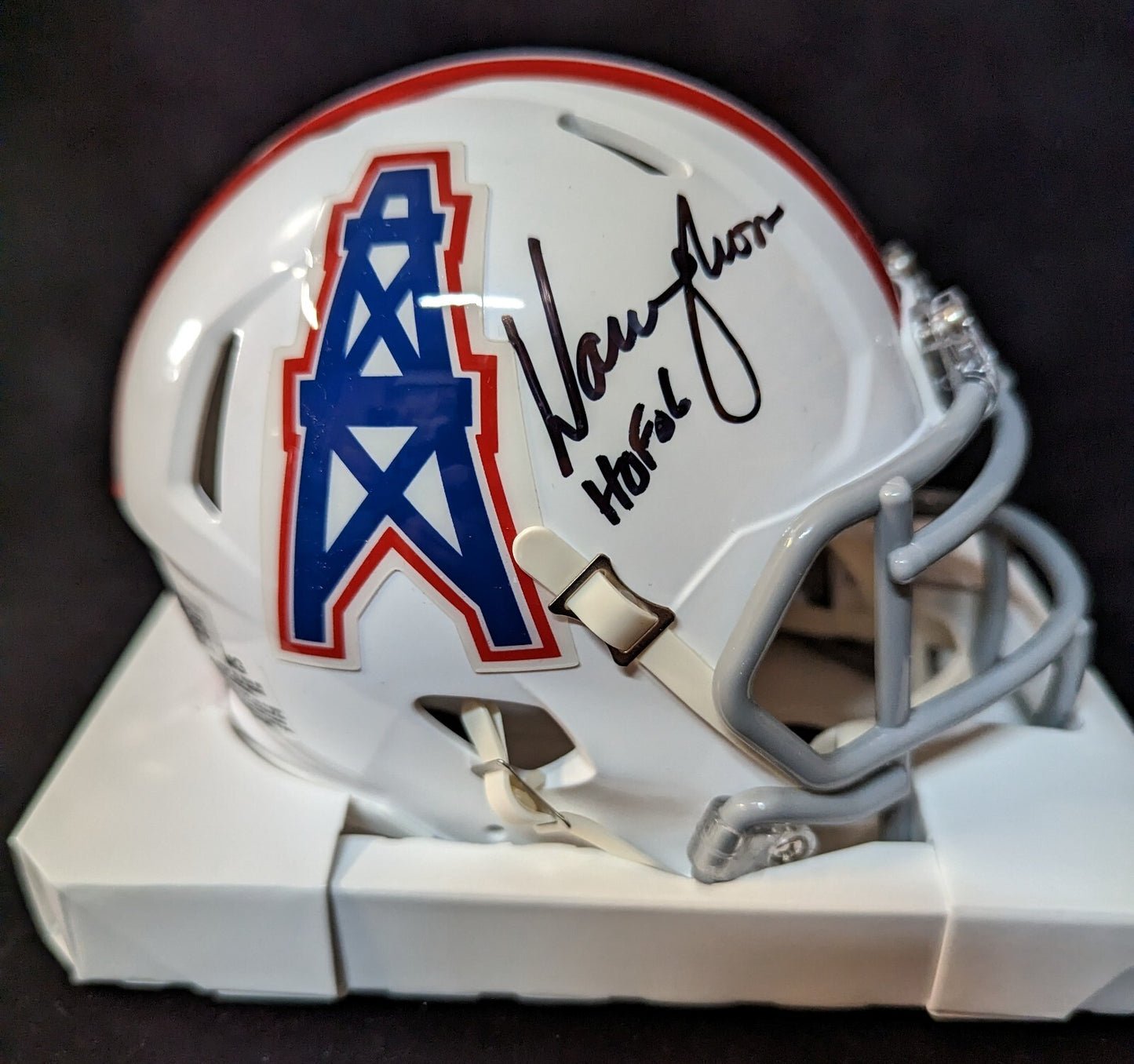 Warren Moon Autographed Signed Houston Oilers Speed Mini Helmet Beckett Holo