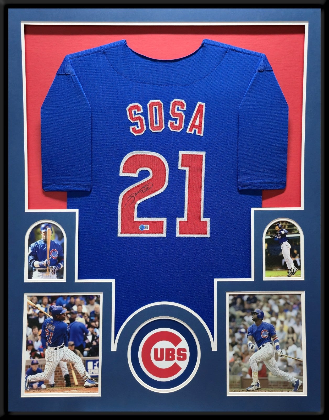 Framed Chicago Cubs Sammy Sosa Autographed Signed Jersey Beckett Coa
