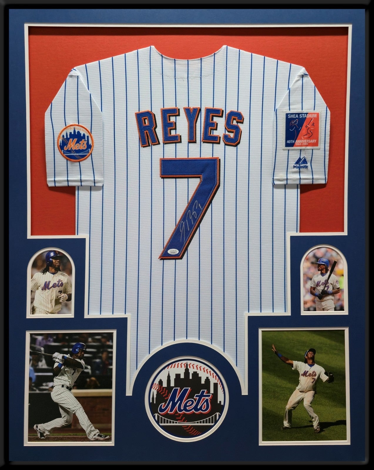 Framed New York Mets Jose Reyes Autographed Signed Jersey Jsa Coa