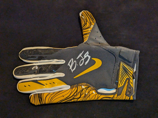 MVP Authentics Pittsburgh Steelers Broderick Jones Signed Glove Beckett Hologram 85.50 sports jersey framing , jersey framing