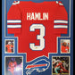 Framed Buffalo Damar Hamlin Autographed Signed Jersey Beckett Holo
