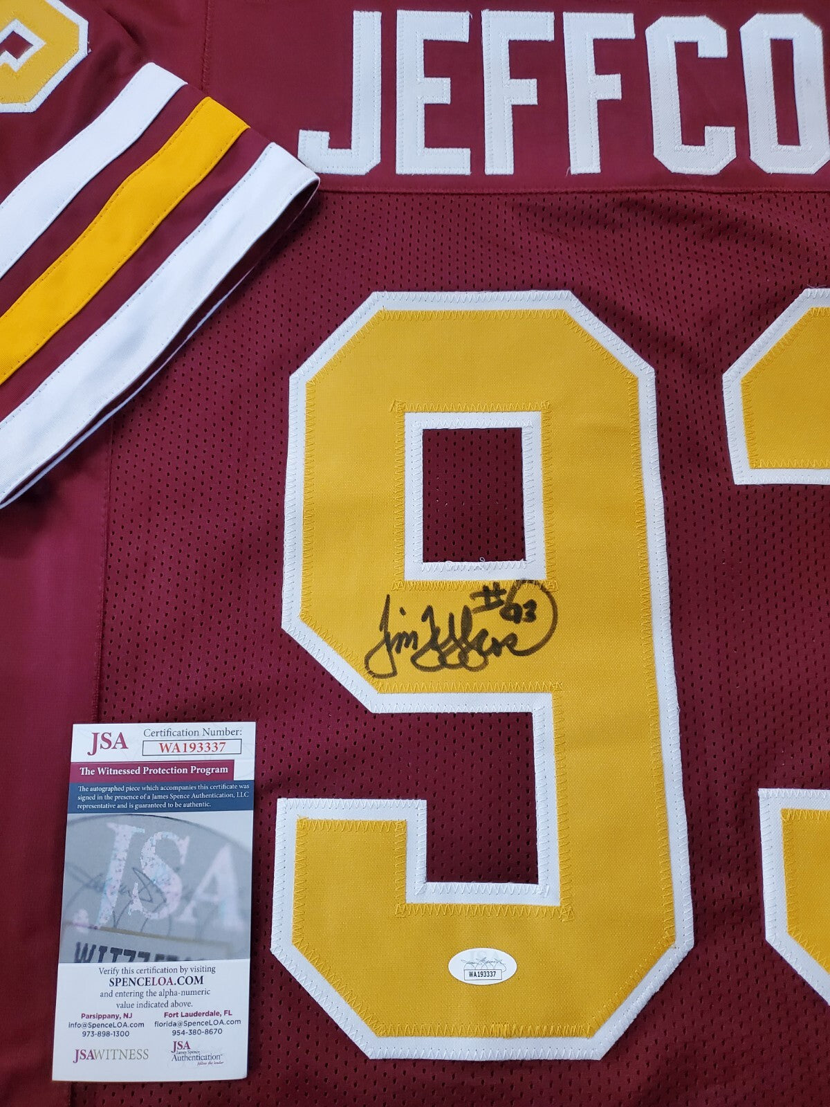 Arizona State Sun Devils Jim Jeffcoat Autographed Signed Jersey Jsa Coa