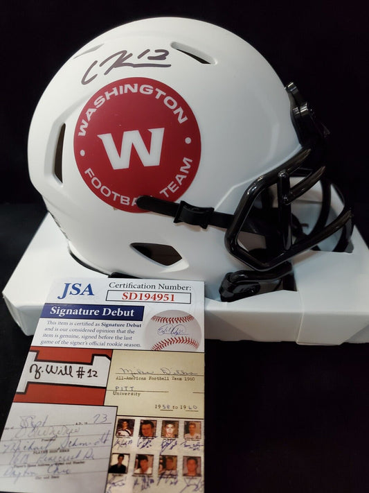 Washington Commanders Cole Kelley Autographed Signed Lunar Mini Helmet Jsa Coa