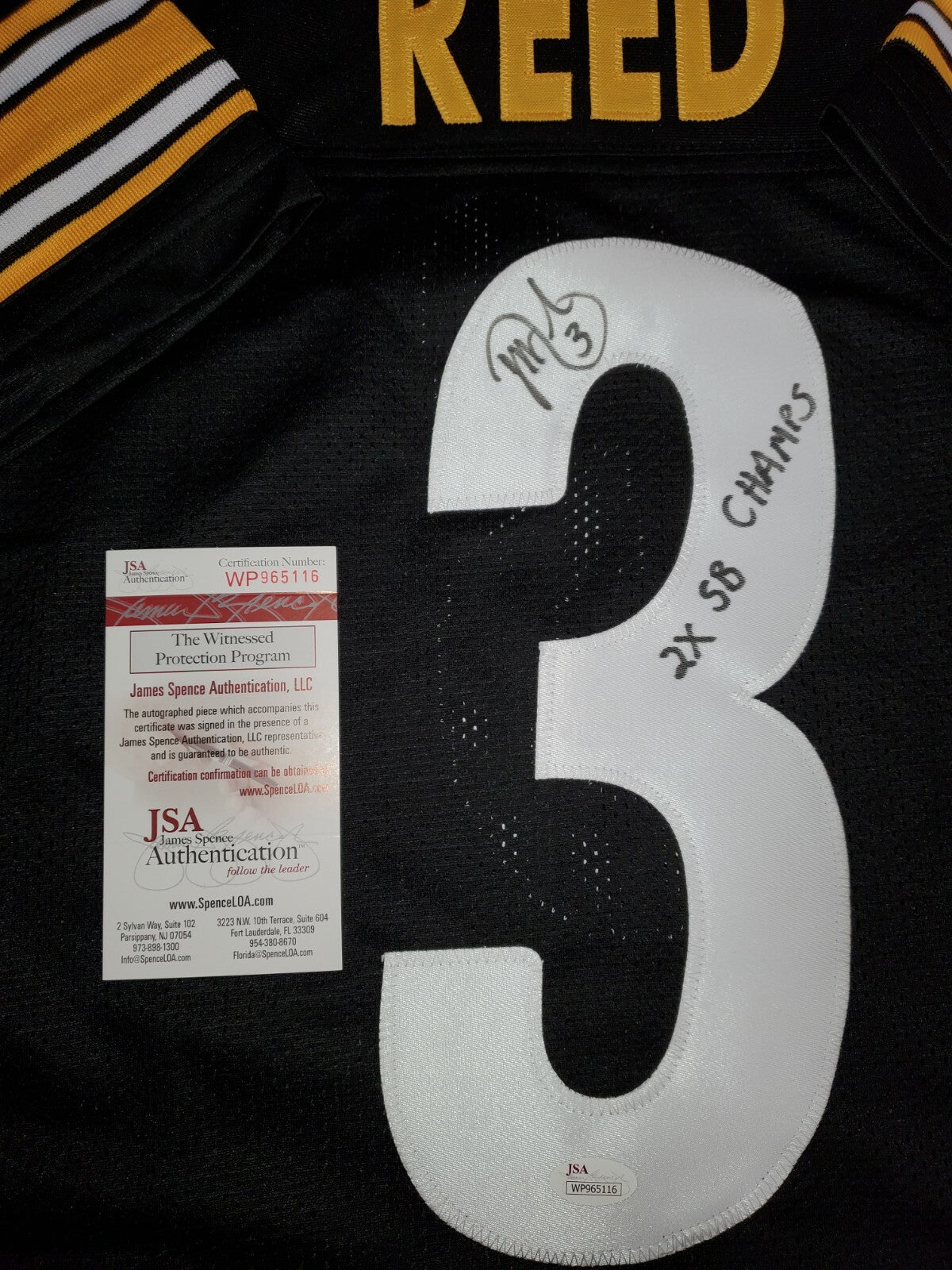 Pittsburgh Steelers Jeff Reed Autographed Signed Inscribed Jersey Jsa  Coa