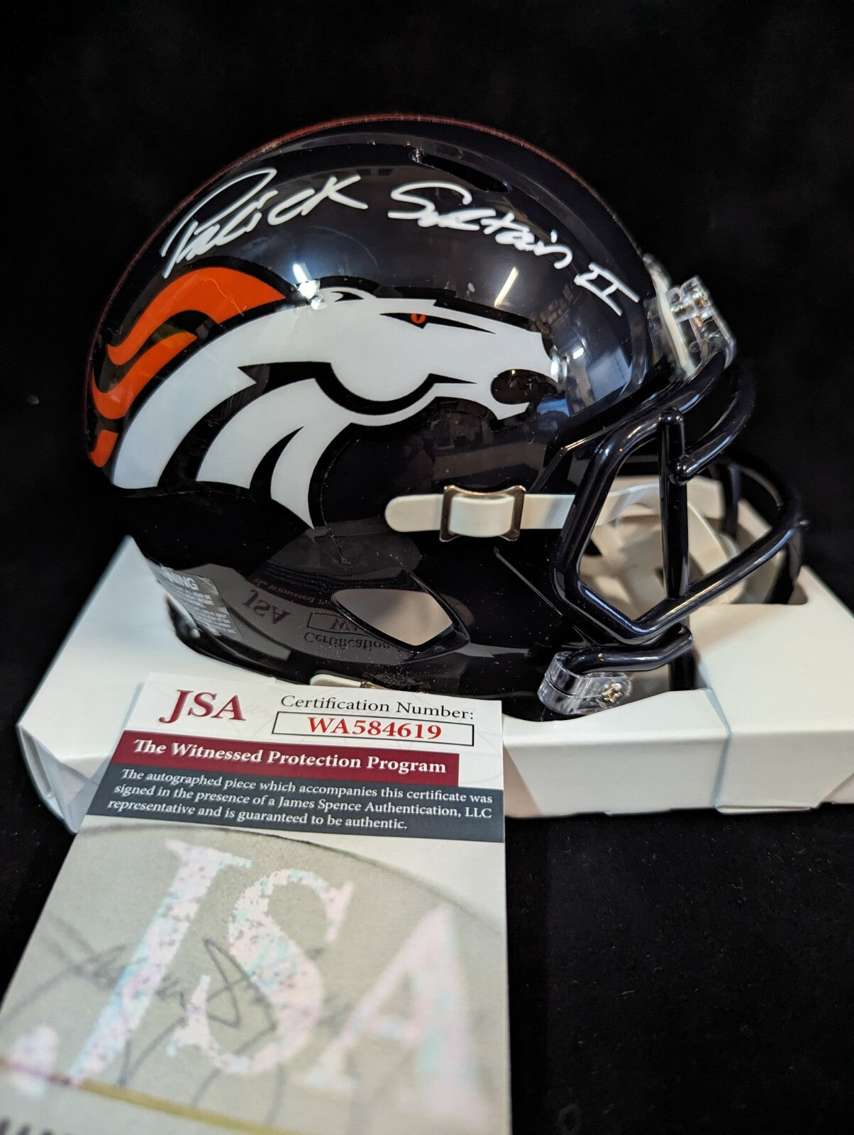 Denver Broncos Patrick Surtain Ii Autographed Signed Speed Mini Helmet Jsa Coa