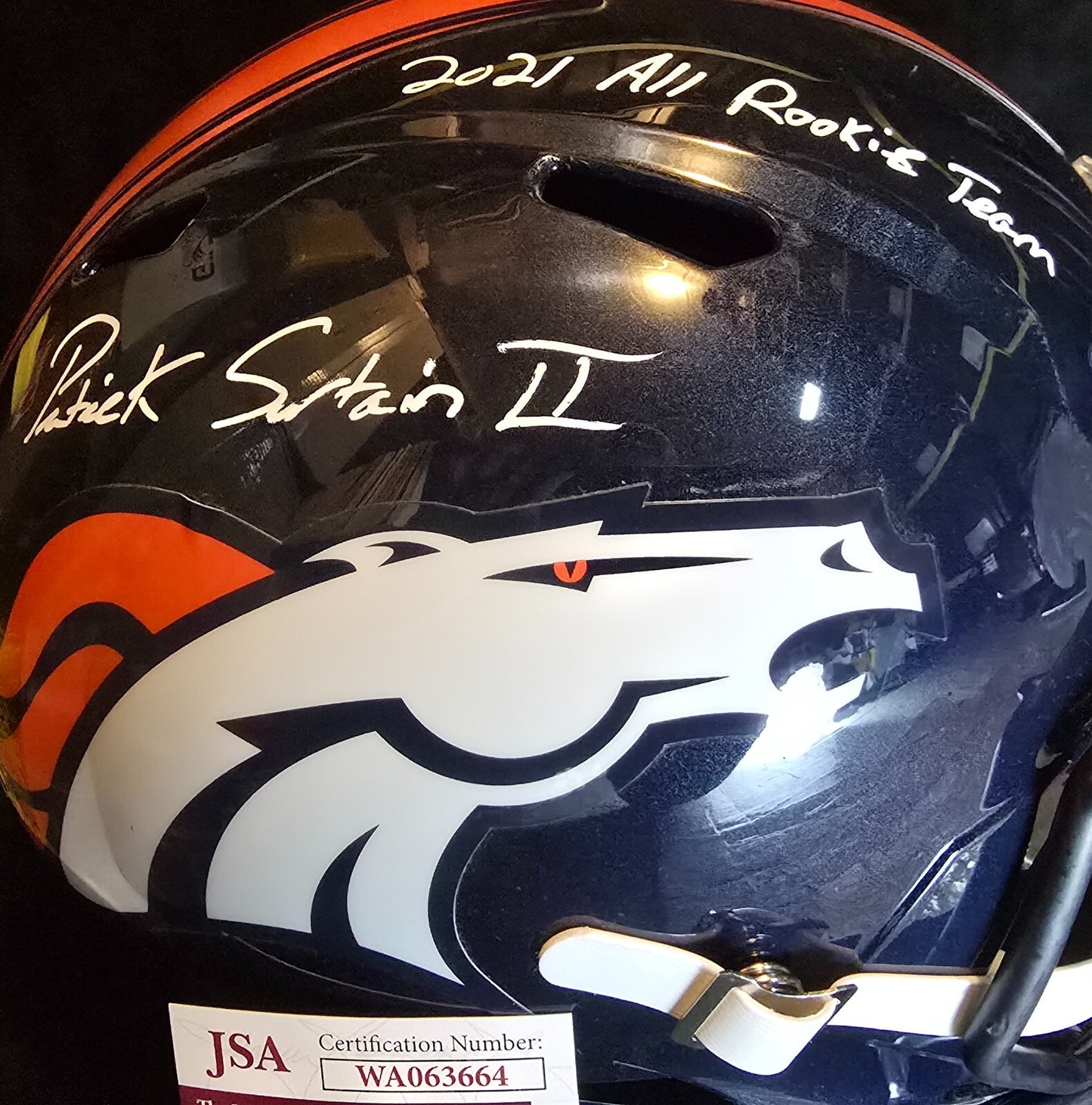 Denver Broncos Pat Surtain Ii Signed Insc Speed Replica Full Size Helmet Jsa