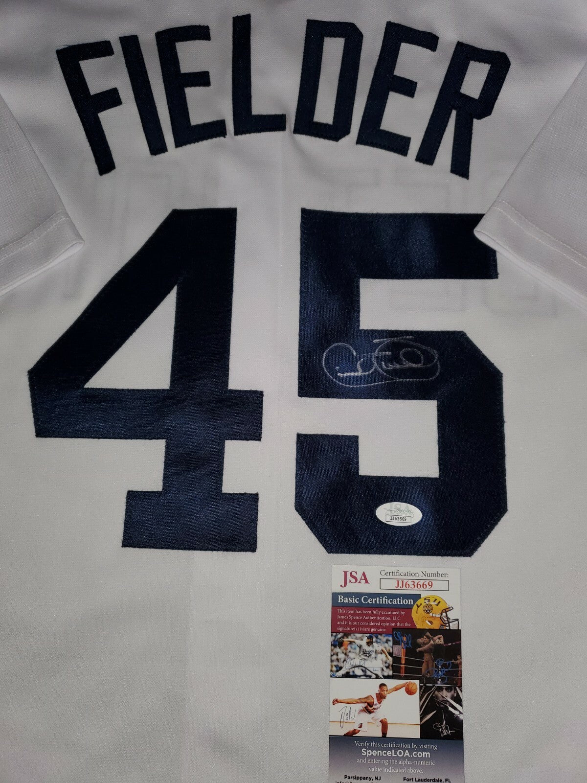 Detroit Tigers Cecil Fielder Autographed Signed Jersey Jsa Coa