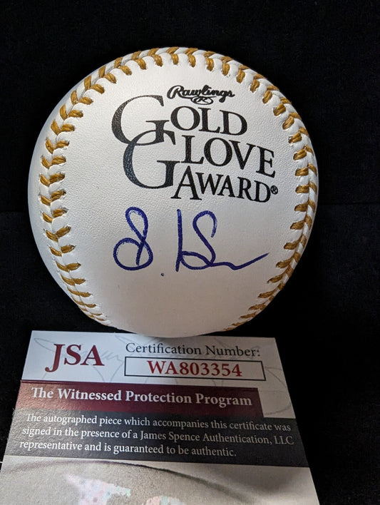 Cleveland Guardians Steven Kwan Autographed Signed Gold Glove Baseball Jsa Coa