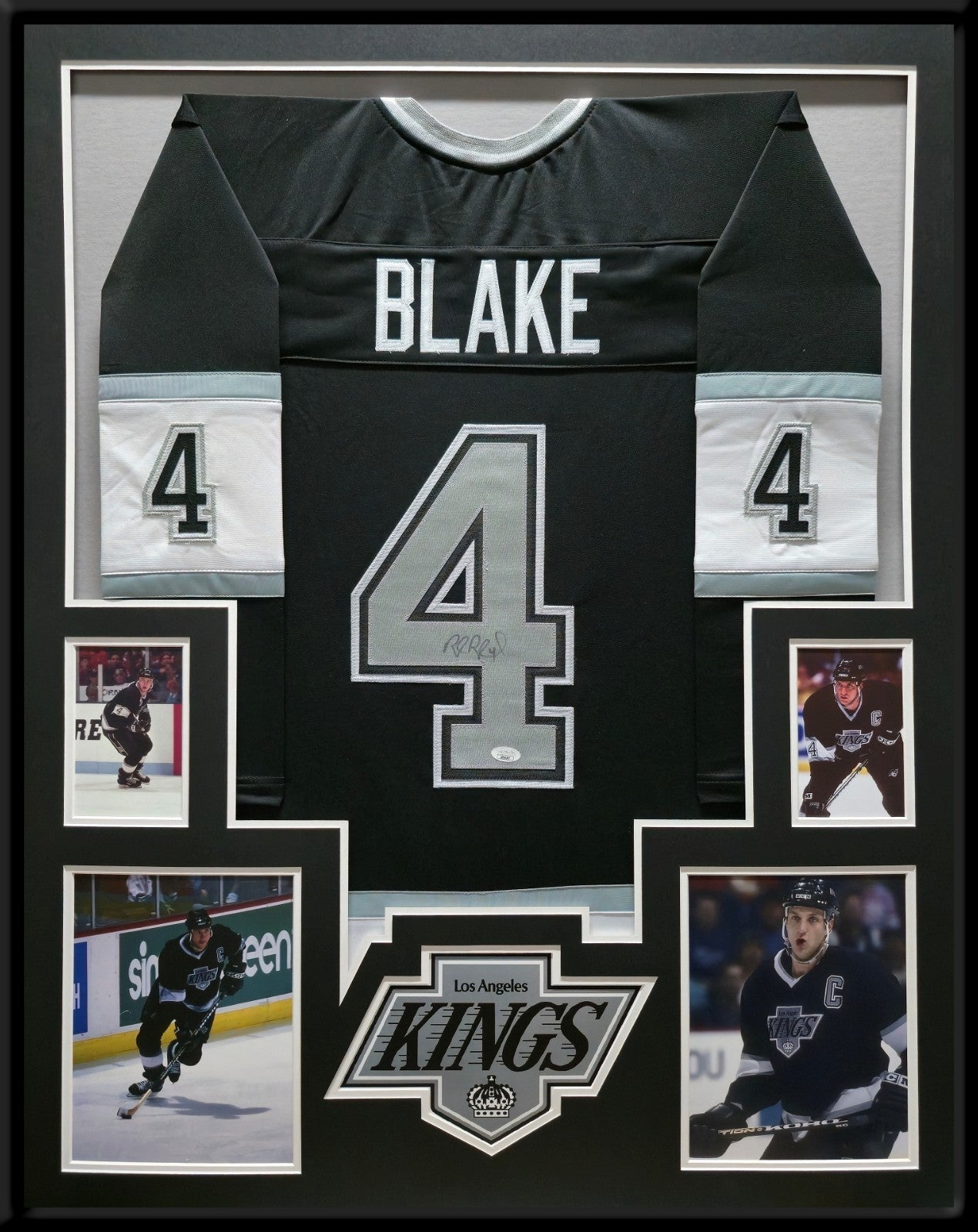 Framed L.A. Kings Rob Blake Autographed Signed Jersey Jsa Coa