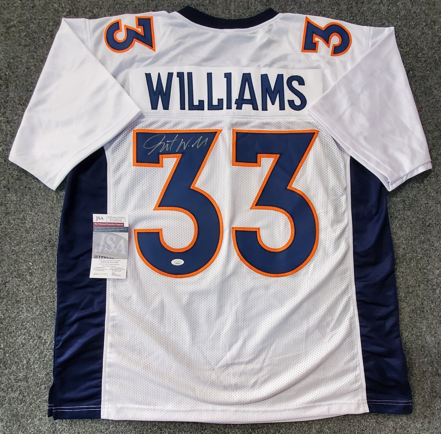 Denver Broncos Javonte Williams Autographed Signed Jersey Jsa  Coa
