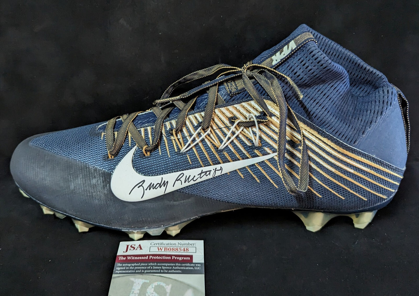 Notre Dame Fighting Irish Rudy Ruettiger Autographed Signed Cleat Jsa Coa