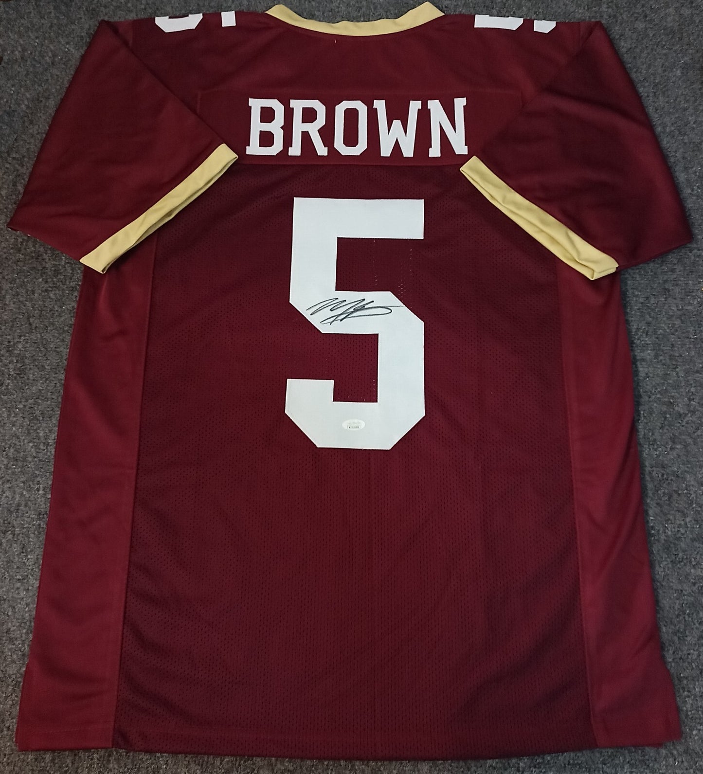 Oklahoma Sooners Marquise Brown Autographed Signed Jersey Jsa Coa Sticker Only