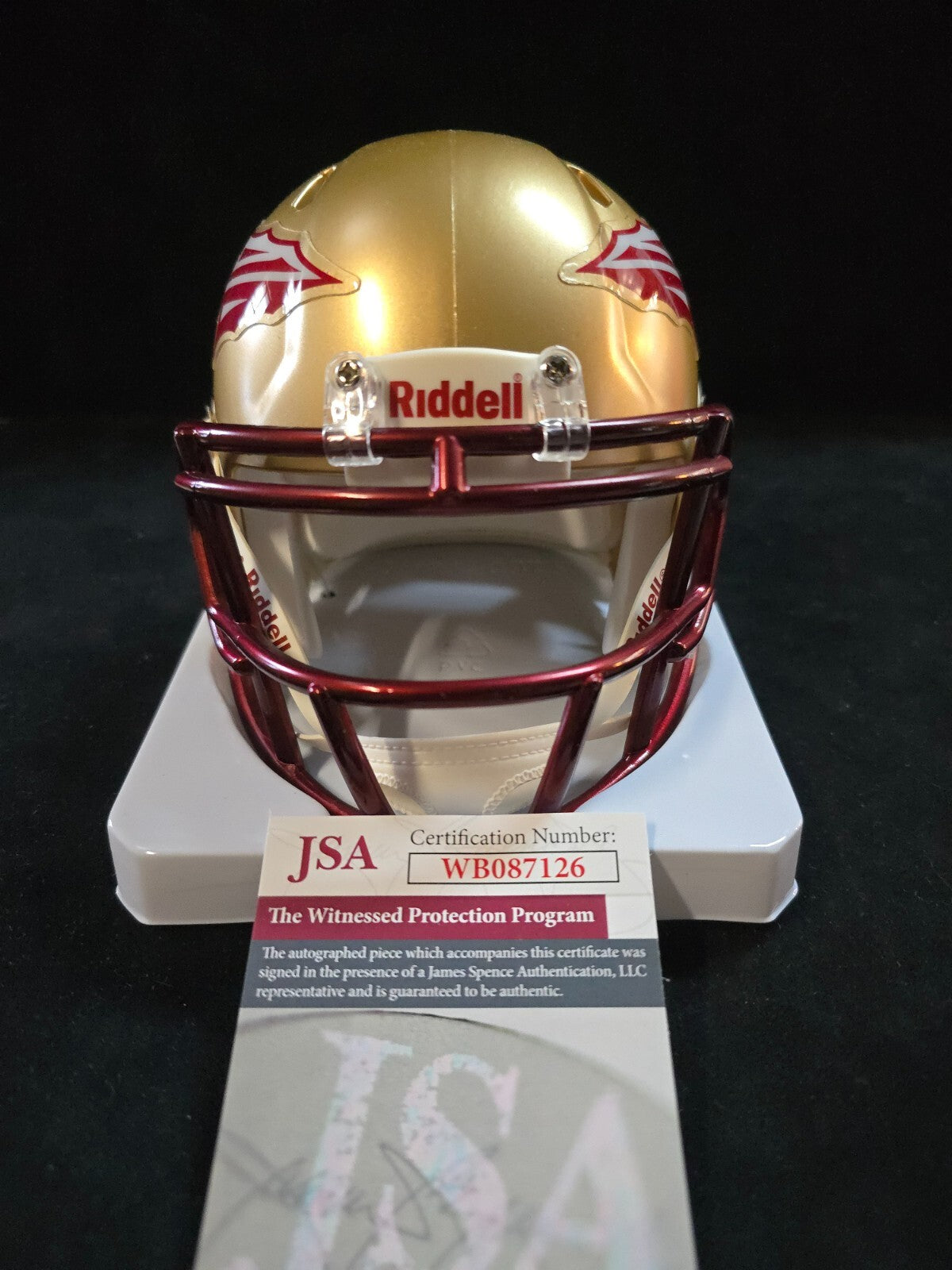 Florida State Seminoles Brian Burns Autographed Signed Speed Mini Helmet Jsa