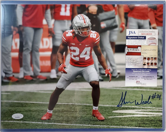 Ohio State Buckeyes Shaun Wade Autographed 11X14 Photo Jsa Coa