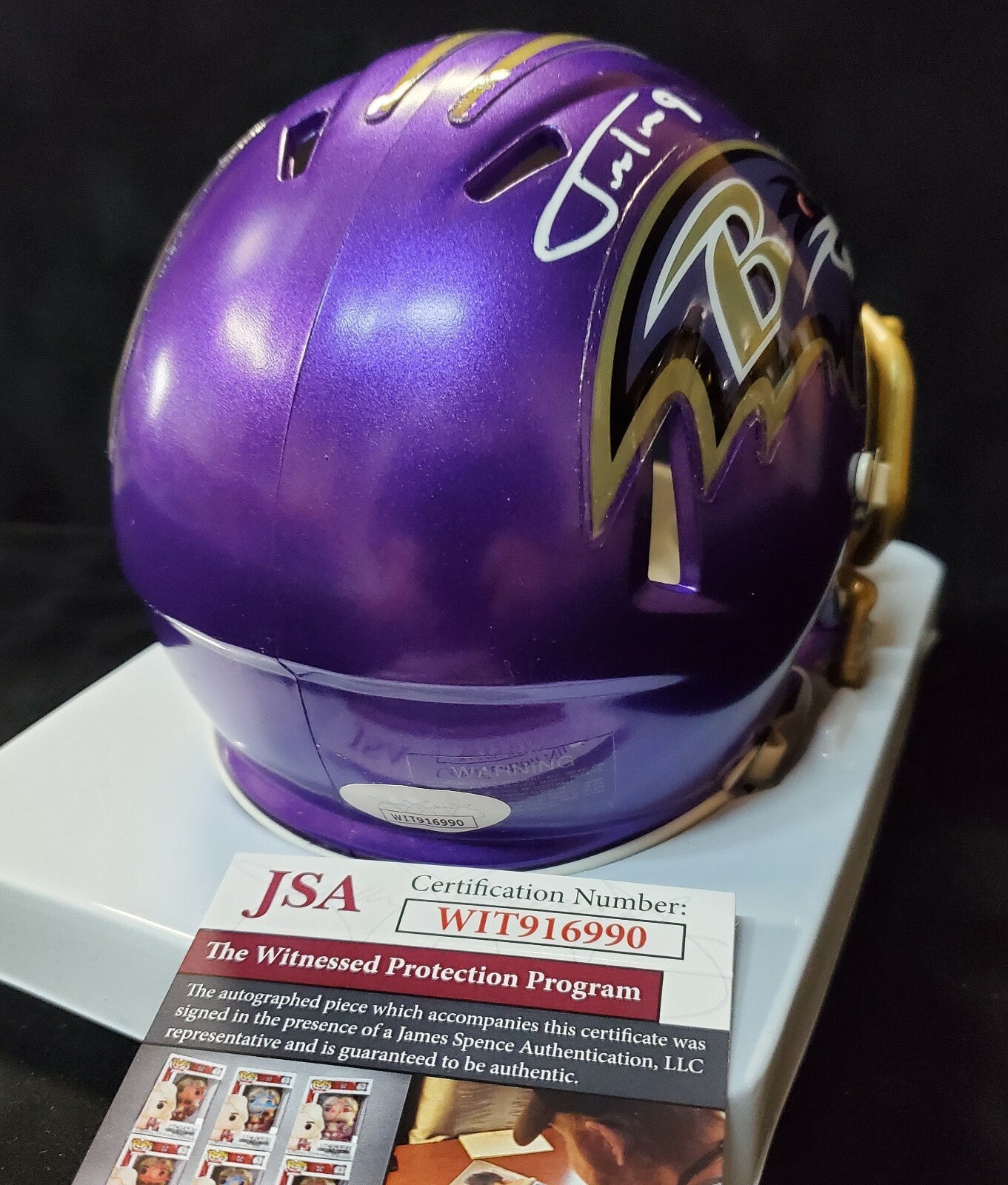 Baltimore Ravens Justin Tucker Autographed Signed Flash Mini Helmet Jsa Coa